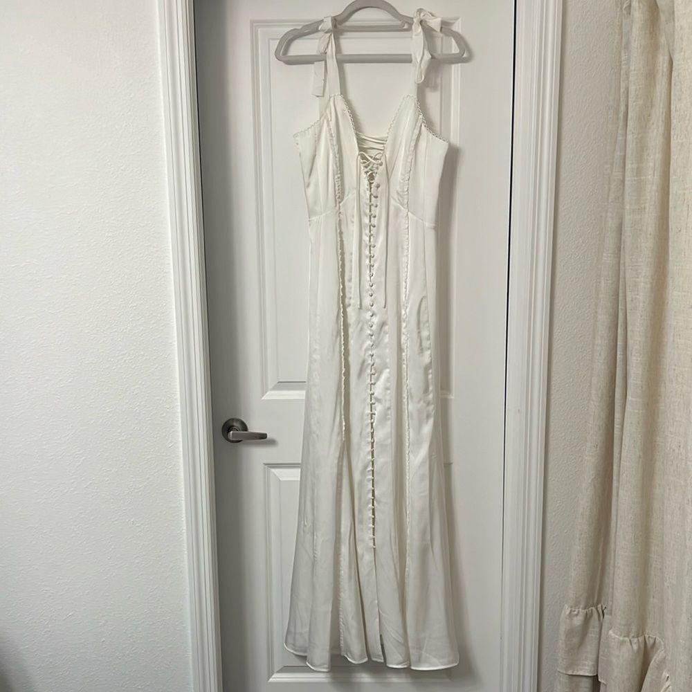 V. Chapman White Maxi Dress with Tie Straps